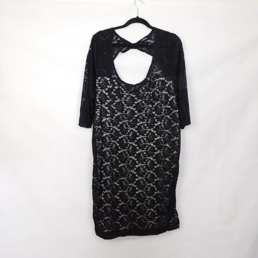 Torrid Black Lace Bodycon Dress Size 4